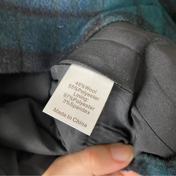 Tuckernuck NEW Blackwatch Daphne Plaid Wool Blend Long Sleeve Mini Dress Medium - Picture 6 of 7